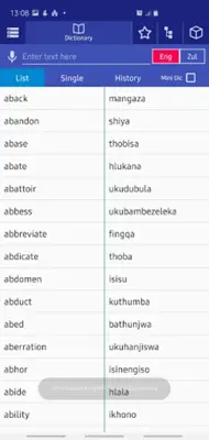 English Zulu Dictionary android App screenshot 0